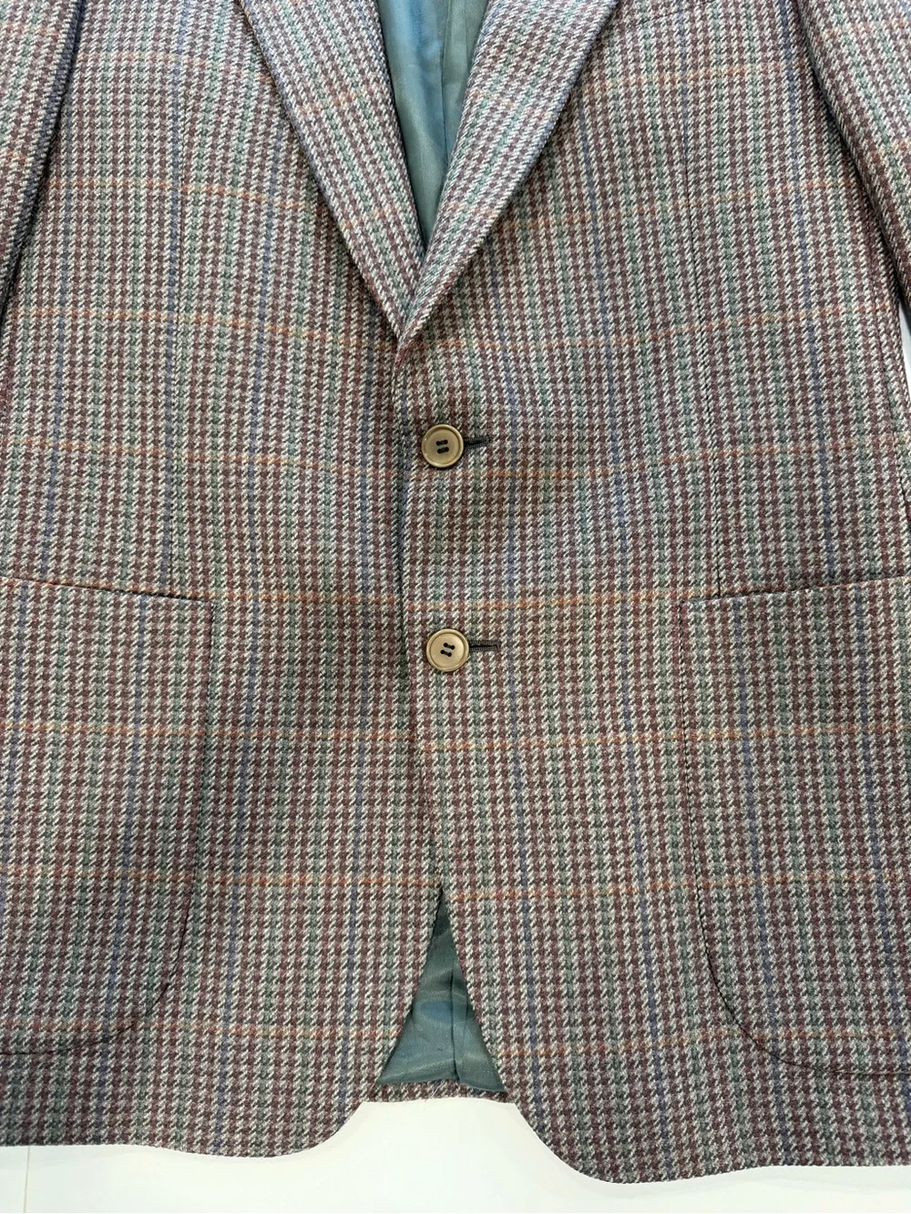 Vintage Marzotto Serie Oro Brown Houndstooth Italian Wool Zignone Blazer (48 R)